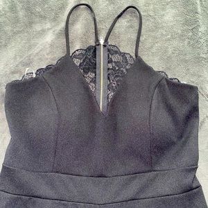 Forever 21 Black Lace Back Cami Jumpsuit